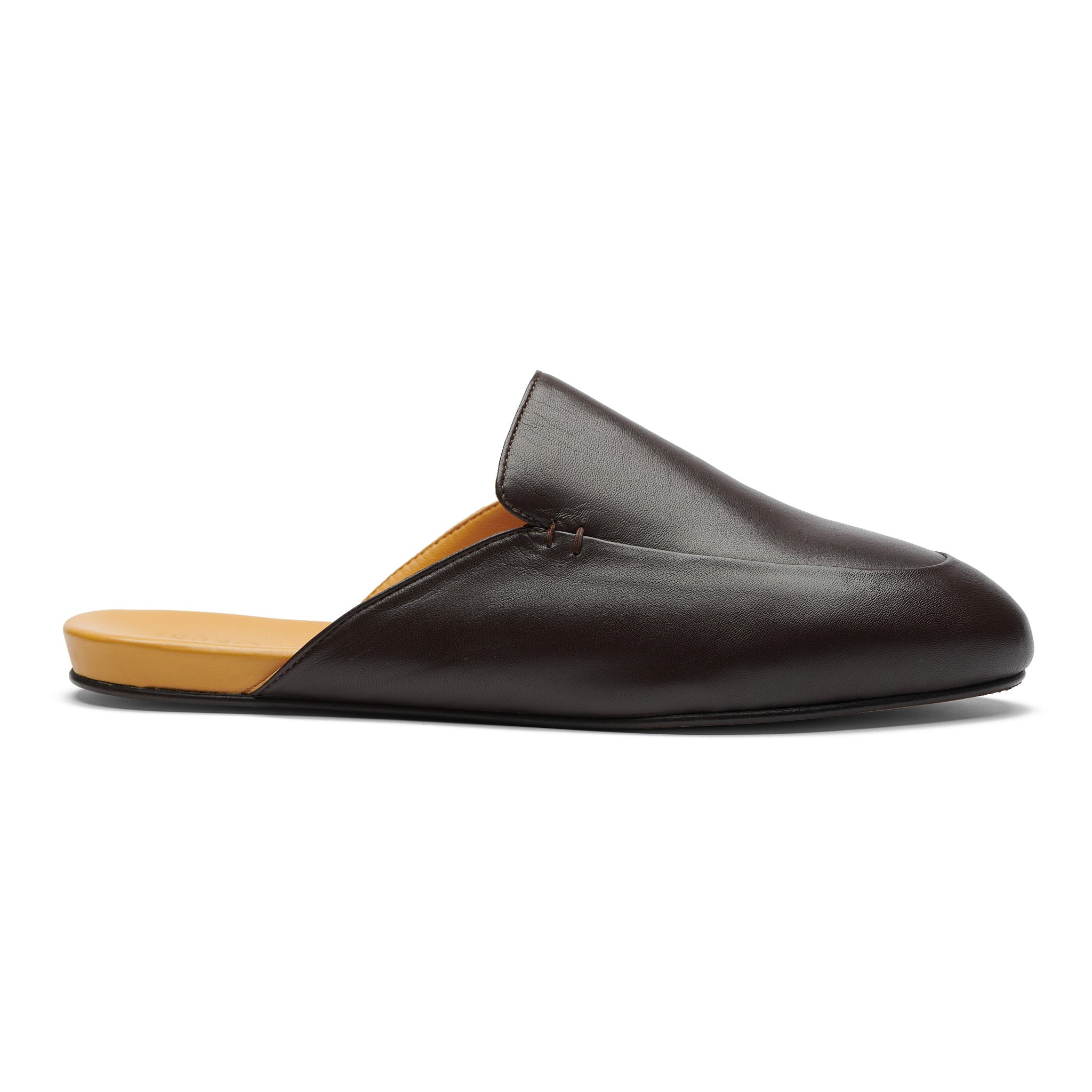 Men's Dark Brown Leather Slipper