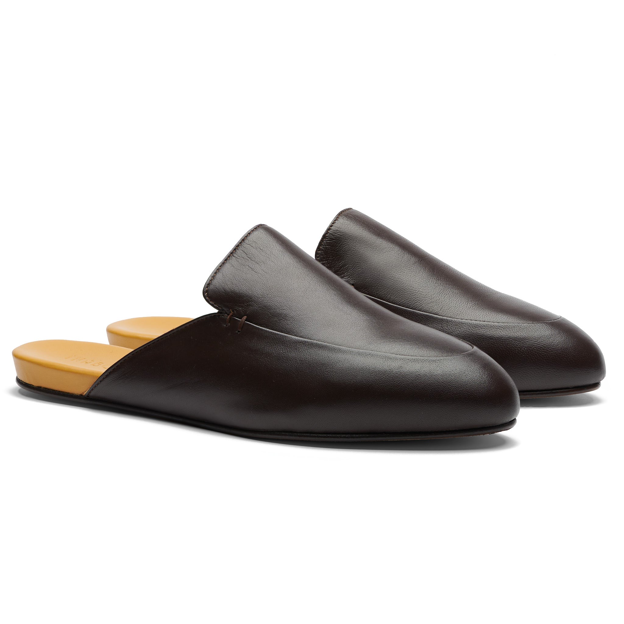 Mens leather sales mule slippers